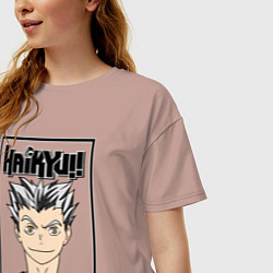 Футболка оверсайз женская Котаро Бокуто Haikyuu!!, цвет: пыльно-розовый — фото 2