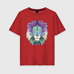 Футболка оверсайз женская Lion, цвет: красный