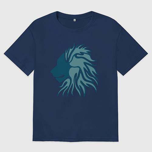 Женская футболка оверсайз Super Lion / Тёмно-синий – фото 1