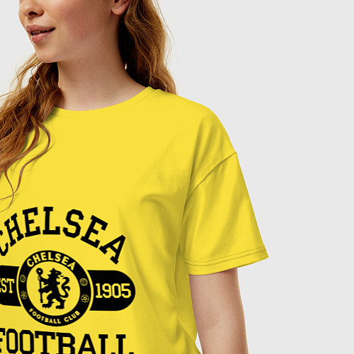 Женская футболка оверсайз Chelsea Football Club / Желтый – фото 3