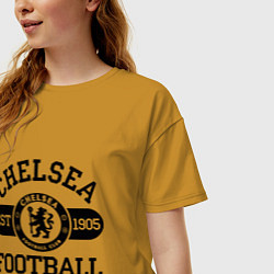 Футболка оверсайз женская Chelsea Football Club цвета горчичный — фото 2