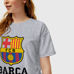Футболка оверсайз женская Barcelona Football Club, цвет: меланж — фото 2