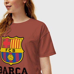 Футболка оверсайз женская Barcelona Football Club, цвет: кирпичный — фото 2