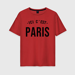 Футболка оверсайз женская PARIS SAINT-GERMAIN, цвет: красный