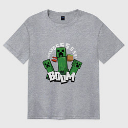 Футболка оверсайз женская Криперы Creepers и Динамит, цвет: меланж