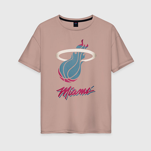 Женская футболка оверсайз Miami Heat / Пыльно-розовый – фото 1