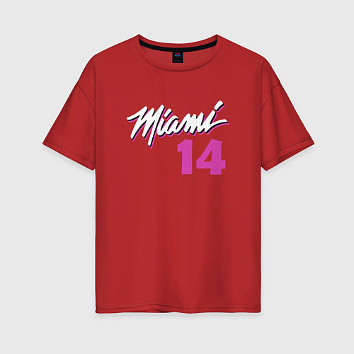 Женская футболка оверсайз Miami 14 / Красный – фото 1