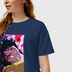 Футболка оверсайз женская Wonder Egg Чудо-яйцо, цвет: тёмно-синий — фото 2
