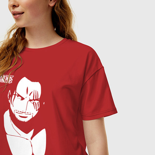 Женская футболка оверсайз Шанкс One Piece Большой куш / Красный – фото 3