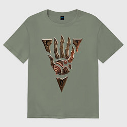 Футболка оверсайз женская Символ Морровинда, цвет: авокадо