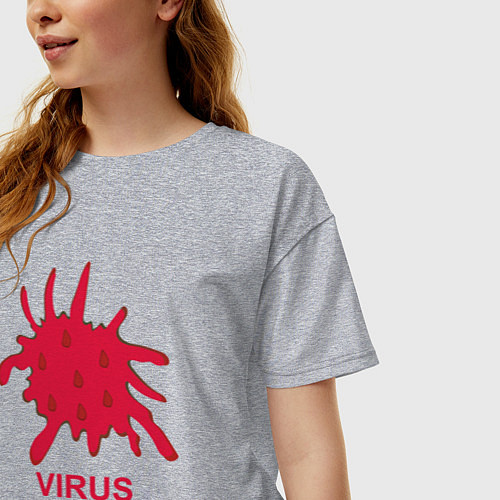 Женская футболка оверсайз Virus / Меланж – фото 3