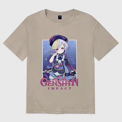 Футболка оверсайз женская ЦИ ЦИ QI QI ГЕНШИН, цвет: миндальный