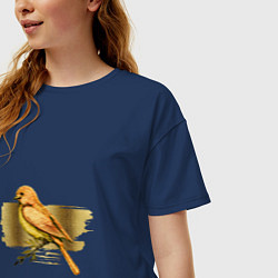 Футболка оверсайз женская Золотая птица, цвет: тёмно-синий — фото 2