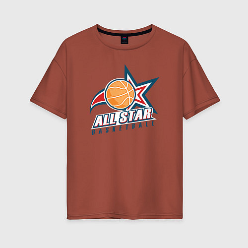 Женская футболка оверсайз All star basketball / Кирпичный – фото 1