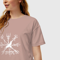 Футболка оверсайз женская VEGVISIR РУНЫ RUNES Z, цвет: пыльно-розовый — фото 2