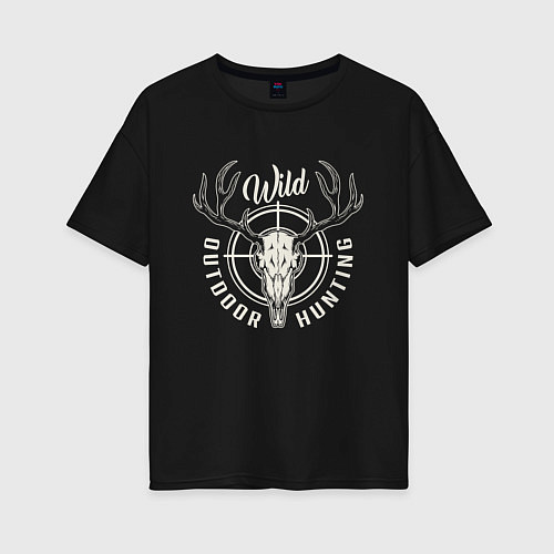 Женская футболка оверсайз Wild hunting / Черный – фото 1