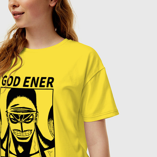 Женская футболка оверсайз Enel God Goro Goro no Mi One Piece / Желтый – фото 3