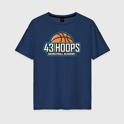 Футболка оверсайз женская 43 HOOPS, цвет: тёмно-синий