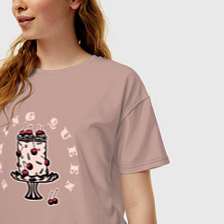 Футболка оверсайз женская Королева выпечки Baking Queen, цвет: пыльно-розовый — фото 2