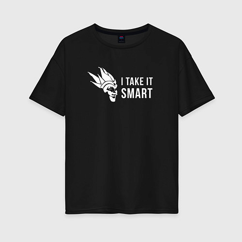 Женская футболка оверсайз I Take It Smart / Черный – фото 1