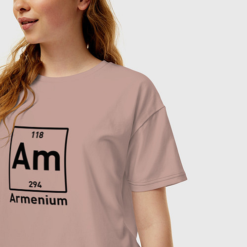 Женская футболка оверсайз Am -Armenium / Пыльно-розовый – фото 3