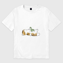 Футболка оверсайз женская Отдых с другом, цвет: белый