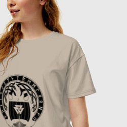 Футболка оверсайз женская ВАЛЬКНУТ VALKNUT ДРАККАР Z, цвет: миндальный — фото 2