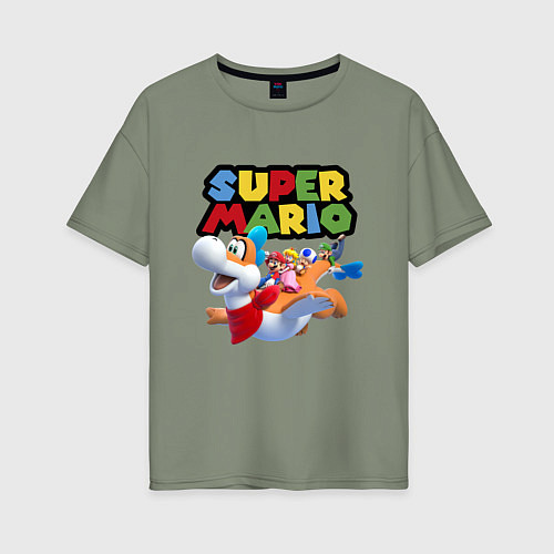 Женская футболка оверсайз Super Mario убойная компания / Авокадо – фото 1