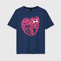 Футболка оверсайз женская Pink Tiger, цвет: тёмно-синий