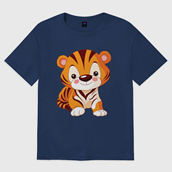 Футболка оверсайз женская Little Tiger, цвет: тёмно-синий