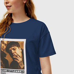 Футболка оверсайз женская Truwer x 104, цвет: тёмно-синий — фото 2