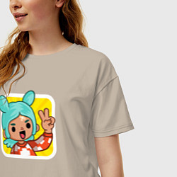 Футболка оверсайз женская Icon Toca Boca, цвет: миндальный — фото 2