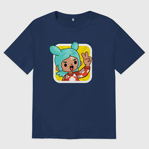 Женская футболка оверсайз Icon Toca Boca / Тёмно-синий – фото 1