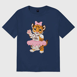 Футболка оверсайз женская Tiger Girl, цвет: тёмно-синий