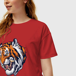 Футболка оверсайз женская Jungle Tiger, цвет: красный — фото 2