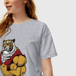 Футболка оверсайз женская Power Tiger, цвет: меланж — фото 2
