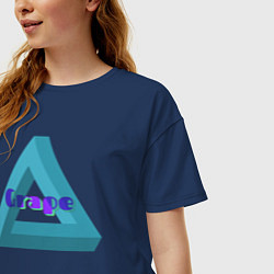 Футболка оверсайз женская GRAPE MERCH, цвет: тёмно-синий — фото 2