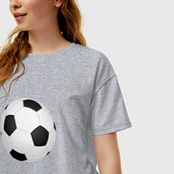 Футболка оверсайз женская Футбольный мяч, цвет: меланж — фото 2
