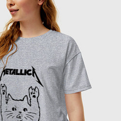 Футболка оверсайз женская METALLICA МЕТАЛЛИКА, цвет: меланж — фото 2