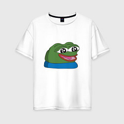 Футболка оверсайз женская Pepe happy Пепе хеппи, цвет: белый