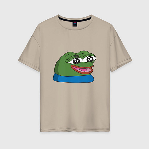 Женская футболка оверсайз Pepe happy Пепе хеппи / Миндальный – фото 1