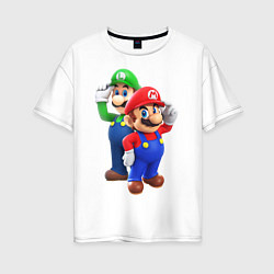 Футболка оверсайз женская Mario Bros, цвет: белый