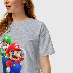 Футболка оверсайз женская Mario Bros, цвет: меланж — фото 2