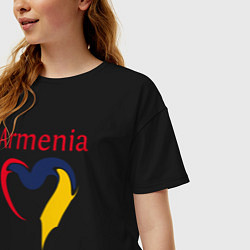 Футболка оверсайз женская Armenia Heart, цвет: черный — фото 2
