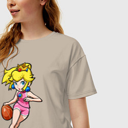 Футболка оверсайз женская Peach Basketball, цвет: миндальный — фото 2