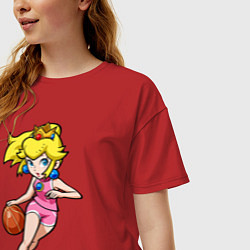 Футболка оверсайз женская Peach Basketball, цвет: красный — фото 2