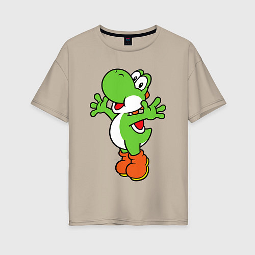 Женская футболка оверсайз Yoshi / Миндальный – фото 1