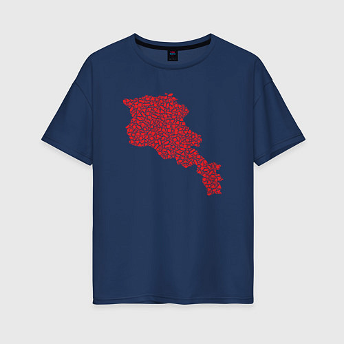 Женская футболка оверсайз Red Armenia / Тёмно-синий – фото 1