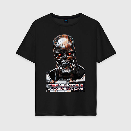 Женская футболка оверсайз Terminator T-800 / Черный – фото 1