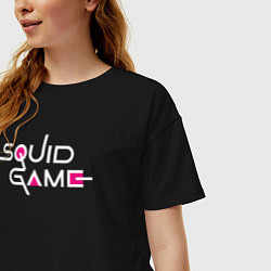 Футболка оверсайз женская Squid Game: Logo, цвет: черный — фото 2